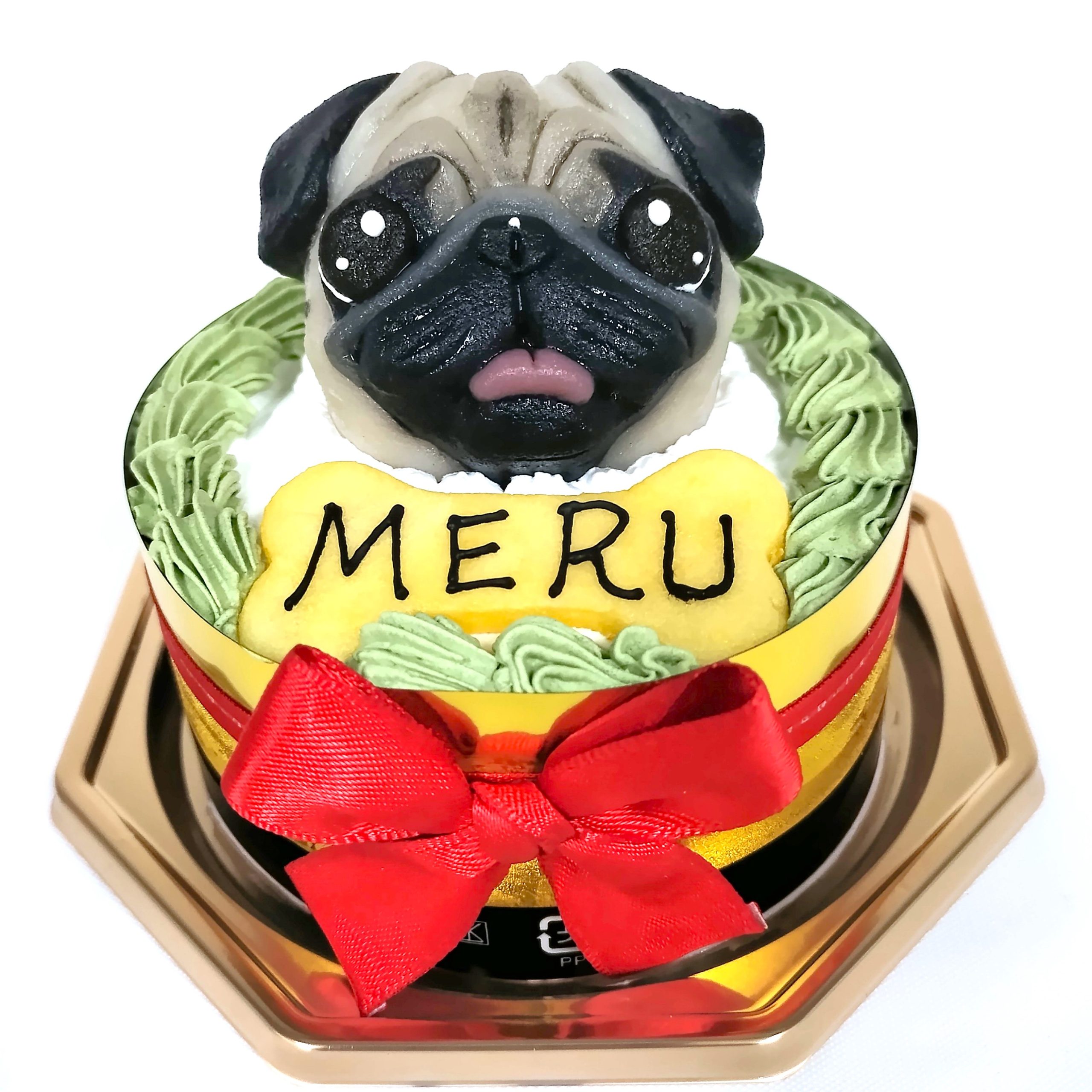 パグ　犬似顔絵ケーキ