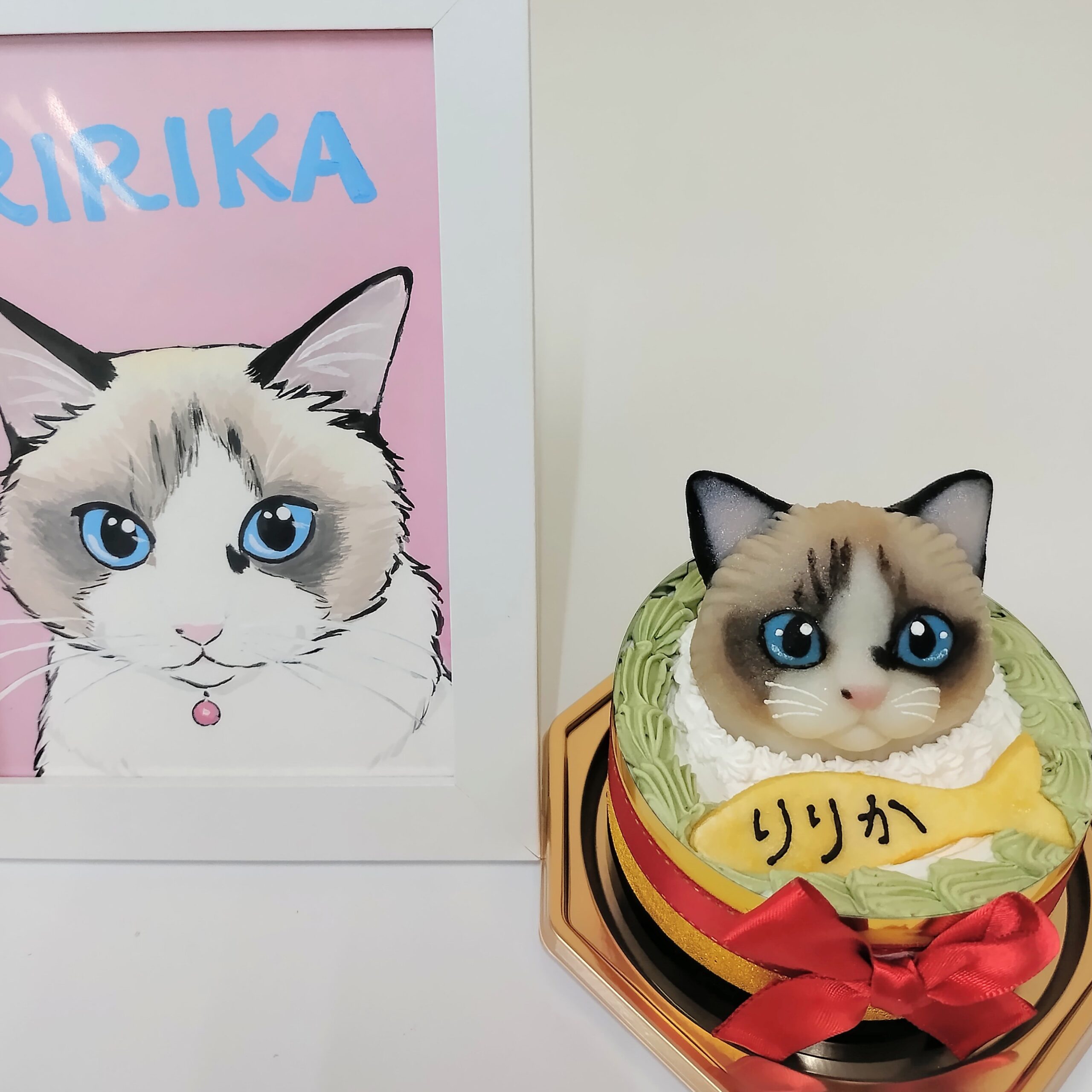 愛猫バースデーケーキ 猫似顔絵